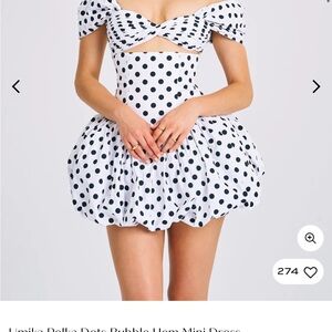 Polka Dot Bubble Hem Mini Dress